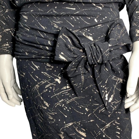 VINTAGE 1980's BETTINA RIEDEL Metallic Splatter Pattern Dress - Picture 6 of 8